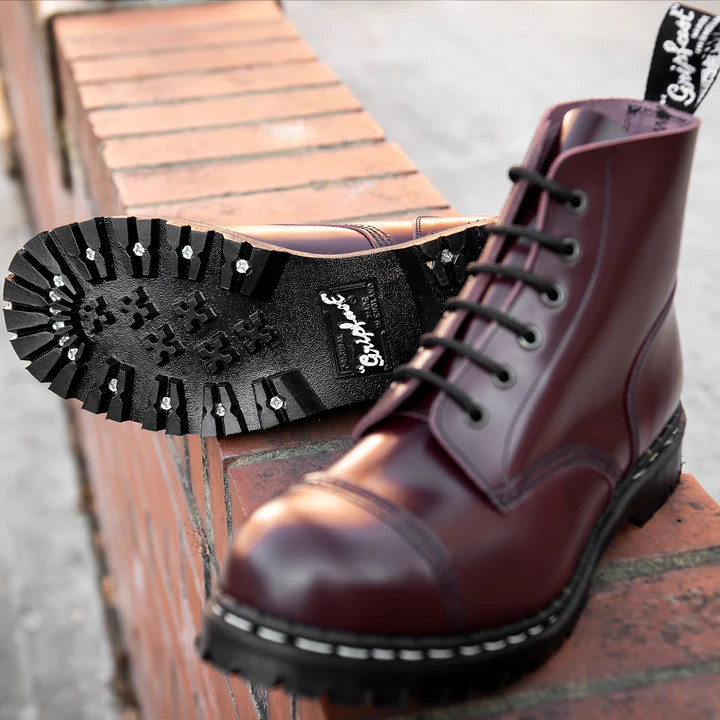 Oxblood Hi-Shine 6i Steel Toe Capped Derby Boots