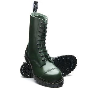 Green Hi Shine 10i  Steel Toe Capped Derby Boots