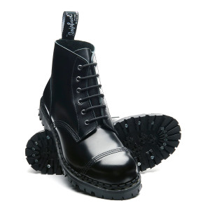 Khaite エンホス ホインテット トゥ フツ F1100803L803 121 Black Hi-Shine 10i Steel Toe Capped Derby Boots - Nuclear Waste