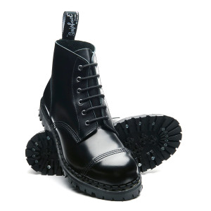 Black Hi-Shine 6i Steel Toe Capped Derby Boots