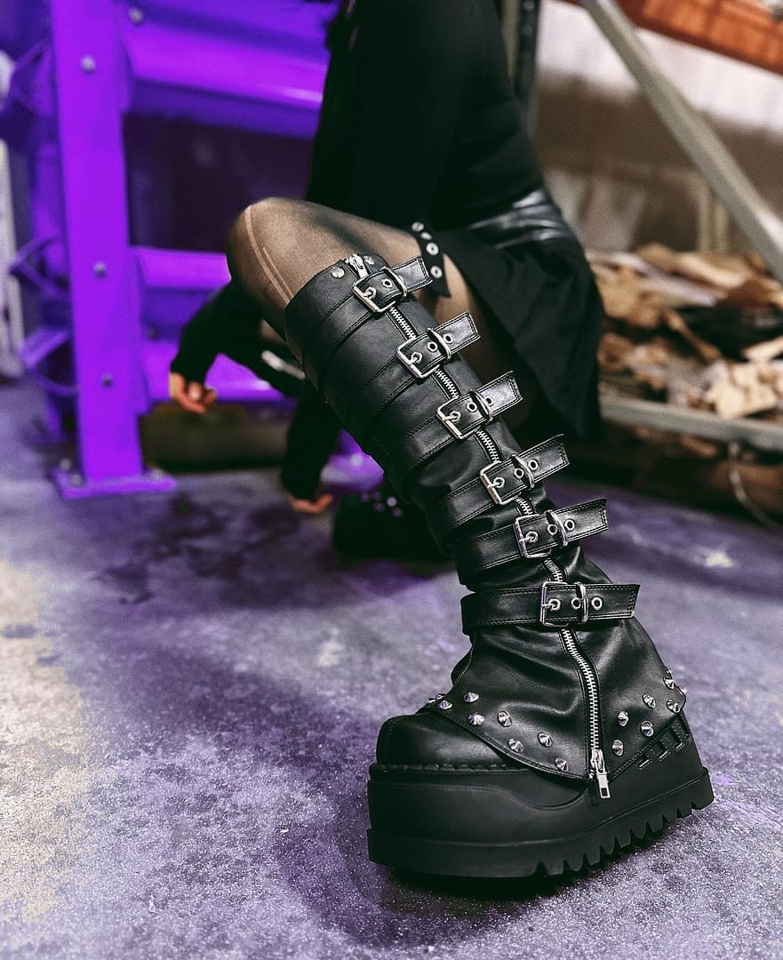 Platform clearance buckle boots