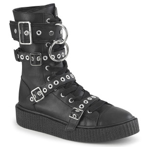 Mid-Calf Creeper Sneaker Boot w/Buckle Straps and Hanging O-ring - SNEEKER-320