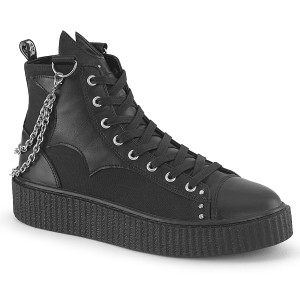 Lace-Up Front Creeper Sneaker with Bat Wing Detail - SNEEKER-230
