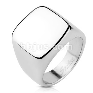 Square Signet Stainless Steel Ring