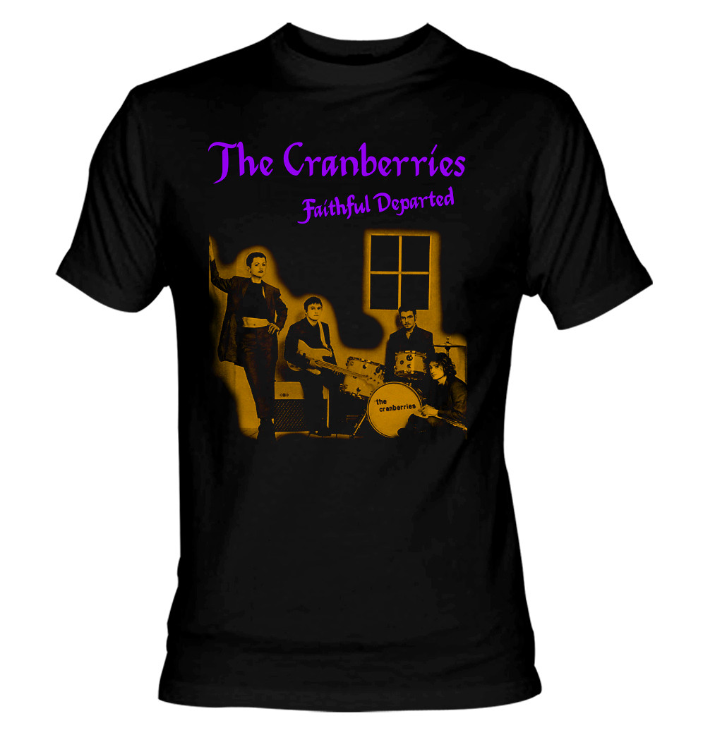 T-shirt The Cranberries Faithfully Departed - Homme Noir 100% Coton, Coupe Ample, Neuf
