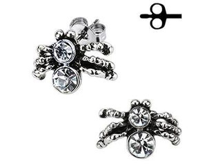 Double CZ Spider Stud Earring