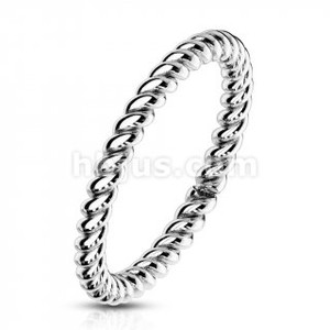 Silver Braided Stackable Stainless Steel Ring