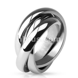 Triple Band Rolling Ring 316L Stainless Steel