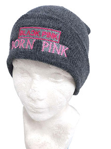 BlackPink 'Born Pink' Grey Embroidered Beanie