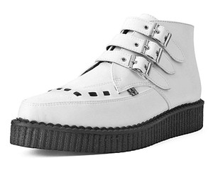 A9683 White 3-Buckle Boots