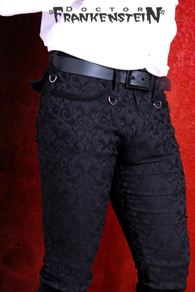 Red Brocade Laced Pants