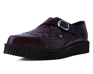A9856 Burgundy Rub Off Monk Buckle Creepers - DISCONTINUED