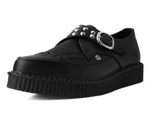 A9804 Black Studded Buckle Pointed Creepers