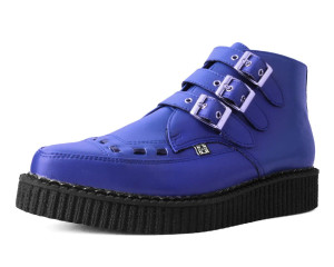 A3060 Lazuli Blue Vegan 3-Buckle Pointed Creepers Boots -DISCONTINUED-