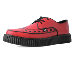 A3129 Red Vegan Lace Up Creepers -DISCONTINUED-