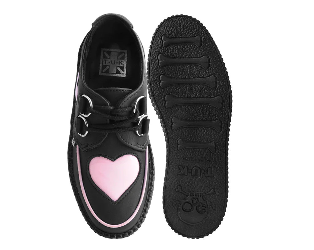 V3026 Black & Pink Heart Viva Mondo Creepers - Nuclear Waste