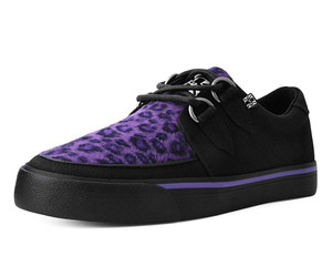 A9690 Black & Purple Leopard D-Ring Sneaker