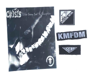 4 Patch Lot - Industrial Nation, KMFDM, Crisis Backpatch + More!