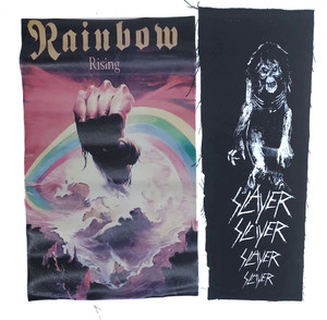 2 Patch Lot - Slayer Live Undead Backpatch, Rainbow Rising