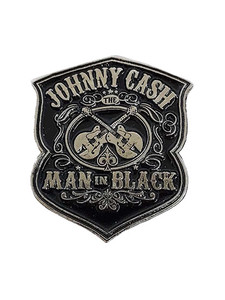 Johnny Cash The Man in Black 1.75x1.25" Metal Badge