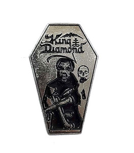 King Diamond Coffin 1x2" Metal Badge