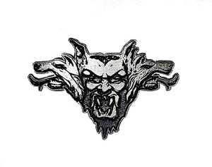 Dracula Vampire Logo 2x1" Metal Badge