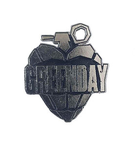 Green Day Heart Grenade 1.75x2" Metal Badge