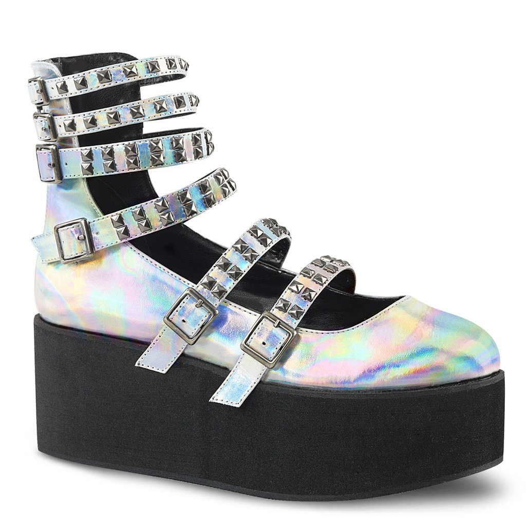 Grip-31 Silver Hologram Platform Shoes #7us *LAST ONE IN STOCK* - Nuclear  Waste