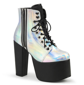 Torment-712 Silver Hologram Platform Boots #7us *LAST ONE IN STOCK*