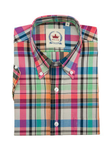 Men's Multi Coloured Plaid Button-Up Shirt
