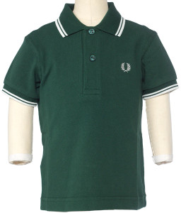 Fred Perry Twin Tipped Kids Polo Shirt in Green Ivy