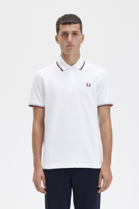 Fred Perry Twin Tipped Polo Shirt in White