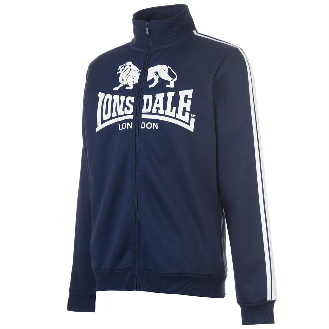 Lonsdale Men's Zip Hoody Hooded Jumper Sweatshirt in Navy