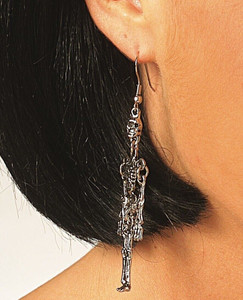 Metal Skeleton Earrings For Pierced Ears