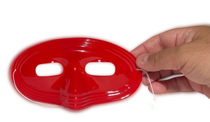 Half Face Plastic Domino Mask - Red