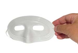 Half Face Plastic Domino Mask - White
