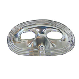 Half Face Plastic Domino Mask - Silver