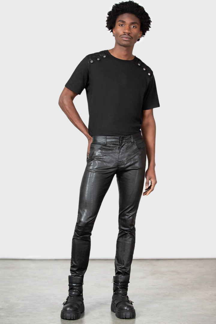 Women's Black Patent Vinyl Skinny Jeans - Nuclear Waste