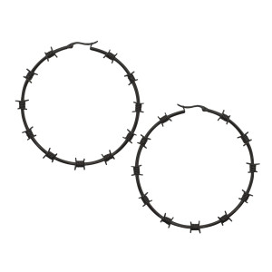 Black Barbed Wire Hoop Earrings