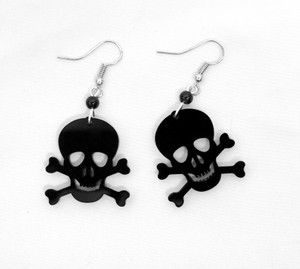 Black Skulls Acrylic Earrings