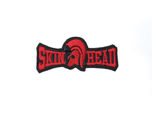 Skinhead Trojan Helmet 4.45x2" Red Embroidered Patch