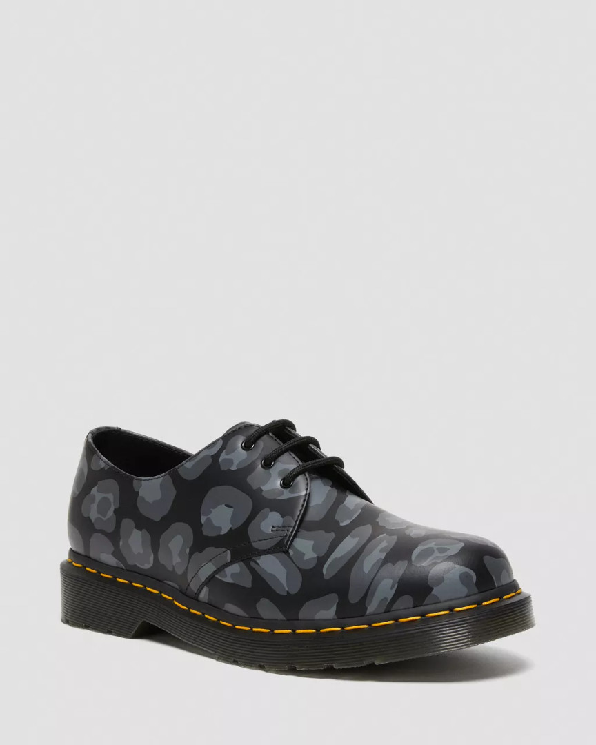 Dr Martens 1461 Distorted Leopard Print Oxford Shoes