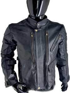 Ventor Multi-Zippered Leather Biker Jacket