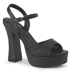 Women's Black Vegan 5" Retro Platform Sandals - Dolly-09