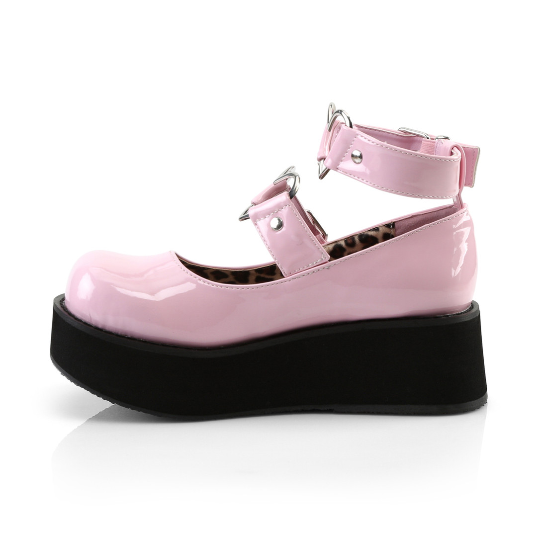 Heart O-Ring Pink Mary Jane Platform Shoes - Sprite-02