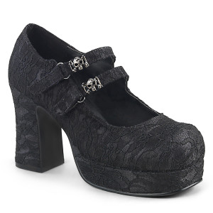 Women's 3 3/4" Double Buckle Lace Mary Jane Platform - Gothika-09