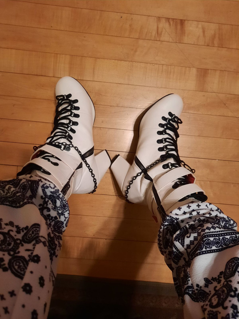 Double Hanging Chain Ankle Boots