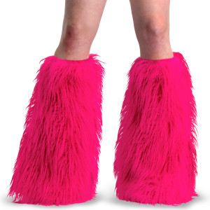 Hot Pink Faux Fur Boot Sleeve & Leg Warmer - YETI-08