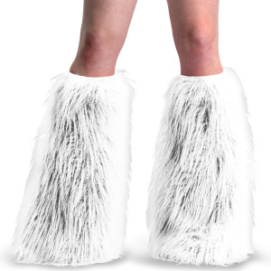 White Faux Fur Boot Sleeve & Leg Warmer - YETI-08