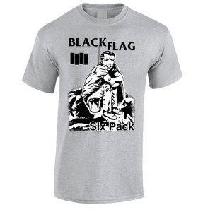 Black Flag - Six Pack Grey T-Shirt